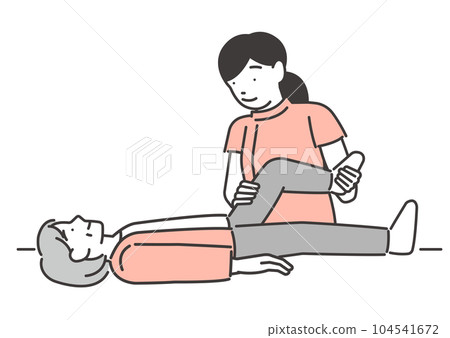 一位老年婦女在康復/護理中伸展的矢量圖解材料 一位老年婦女在康復/護理中伸展的矢量圖解材料 104541672