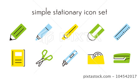 簡單的文具矢量圖標集 104542017