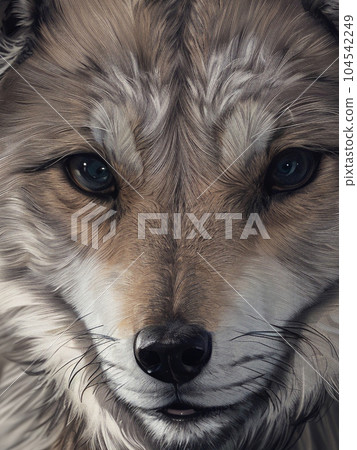 AI illustration "Wolf face up" 104542249