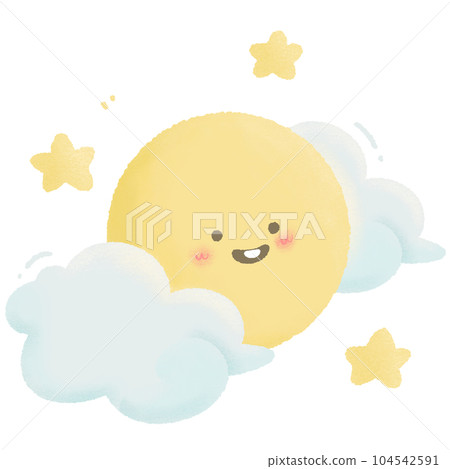 sky Moon festival  water colour cute illustration 104542591