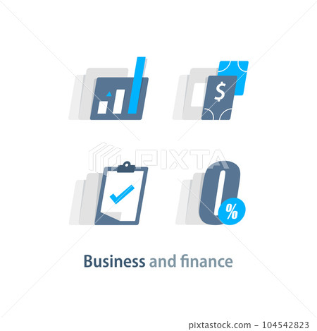 Investment fund performance report, interest rate graph, trade revenue boost, venture business growth strategy Investment fund performance report, interest rate graph, trade revenue boost, venture business growth strategy 104542823