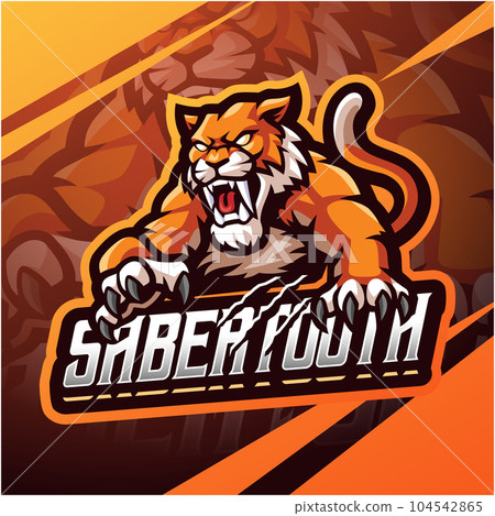 Sabertooth esport mascot logo design 104542865