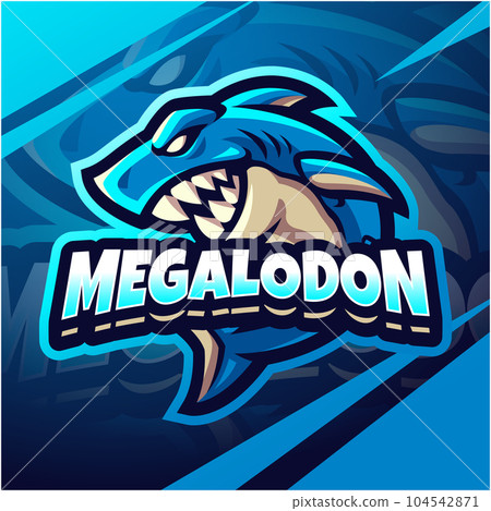 Megalodon esport mascot logo design 104542871
