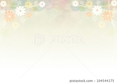 Traditional Japanese paper material with cute Japanese floral patterns, beige color Traditional Japanese paper material with cute Japanese floral patterns, beige color 104544175