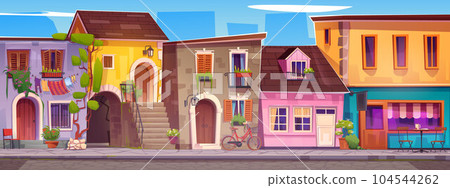 Italy old vintage city street vector illustration 104544262