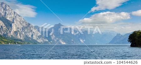 Traunsee summer lake panorama (Austria). Traunsee summer lake panorama (Austria). 104544626