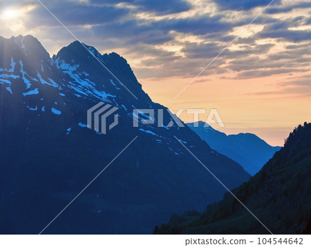 Sunset mountain landscape (Timmelsjoch, Austria ) 104544642