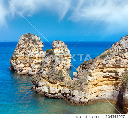 Group of rocks along coast (Algarve, Portugal). 104545057
