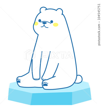 北極熊坐在流冰上插畫素材 104545751