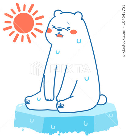 全球變暖困擾北極熊插畫素材 104545753