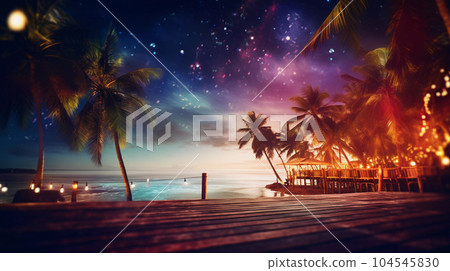 Night Party on the Sea Beach 104545830