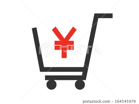 Shopping cart Simple and stylish red and black self-checkout illustration icon material Shopping cart Simple and stylish red and black self-checkout illustration icon material 104545979