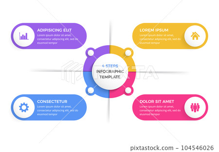 Circle Infographic Template with Four Elements Circle Infographic Template with Four Elements 104546026