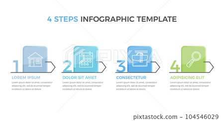 Infographic Template with 4 Steps Infographic Template with 4 Steps 104546029