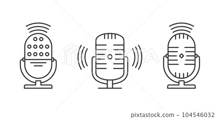 Microphone Line Icons Microphone Line Icons 104546032