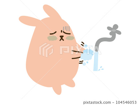 A rabbit that keeps washing its hands A rabbit that keeps washing its hands 104546053