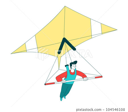 Air Sport with Man Character Hang Gliding Vector Illustration Air Sport with Man Character Hang Gliding Vector Illustration 104546108