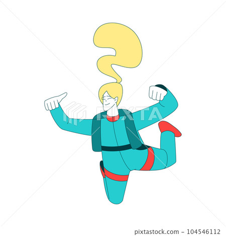Air Sport with Woman Character Free-falling While Parachuting and Skydiving Vector Illustration Air Sport with Woman Character Free-falling While Parachuting and Skydiving Vector Illustration 104546112
