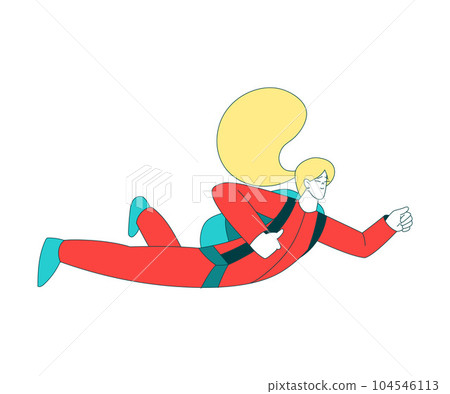 Air Sport with Woman Character Free-falling While Parachuting and Skydiving Vector Illustration Air Sport with Woman Character Free-falling While Parachuting and Skydiving Vector Illustration 104546113