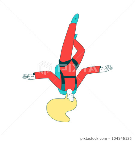 Air Sport with Woman Character Parachuting and Skydiving Freefall and Doing Stunts Vector Illustration Air Sport with Woman Character Parachuting and Skydiving Freefall and Doing Stunts Vector Illustration 104546125