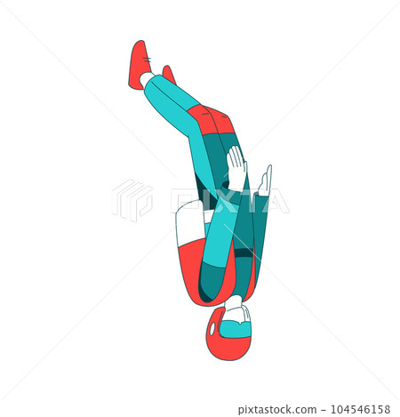 Air Sport with Man Character Free-falling While Parachuting and Skydiving Vector Illustration Air Sport with Man Character Free-falling While Parachuting and Skydiving Vector Illustration 104546158