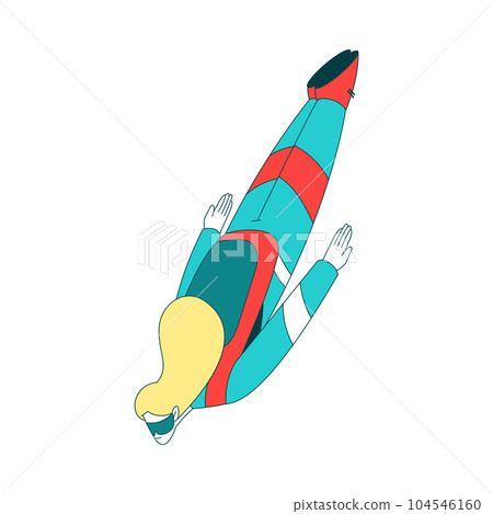 Air Sport with Woman Character Free-falling While Parachuting and Skydiving Vector Illustration Air Sport with Woman Character Free-falling While Parachuting and Skydiving Vector Illustration 104546160