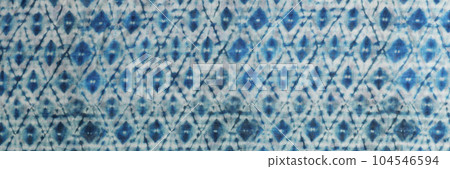 Wavy blue fabric with geometric print for sewing 104546594