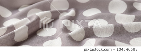 White and grey polka dot fabric textured background 104546595