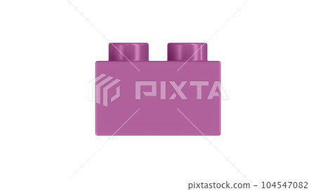 Radiant Orchid Lego Block Isolated on a White Background. Close Up View of a Plastic Children Game Brick for Constructors, Side View. High Quality 3D Rendering with a Work Path. 8K Ultra HD, 7680x4320 Radiant Orchid Lego Block Isolated on a White Background. Close Up View of a Plastic Children Game Brick for Constructors, Side View. High Quality 3D Rendering with a Work Path. 8K Ultra HD, 7680x4320 104547082