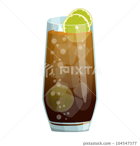 Cuba libre cocktail. vector illustration on a white background Cuba libre cocktail. vector illustration on a white background 104547377