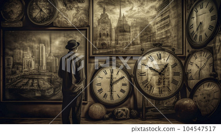 時間旅行圖像AI插畫 時間旅行圖像AI插畫 104547517