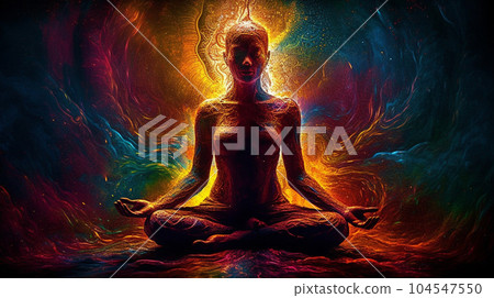 瑜伽AI插圖中的脈輪訓練圖像 104547550