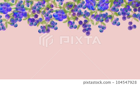Blueberry background frame, hand drawn illustration in watercolor style. Blueberry background frame, hand drawn illustration in watercolor style. 104547928