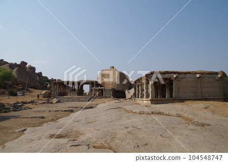 Group of buildings in Hampi, a World Heritage Site, India 104548747