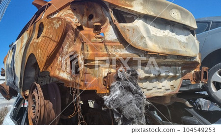 Background with a car after a traffic accident. Jpeg Background with a car after a traffic accident. Jpeg 104549253