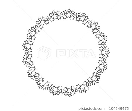 Start decoration frame in vector. Stars abstract round border. 104549475