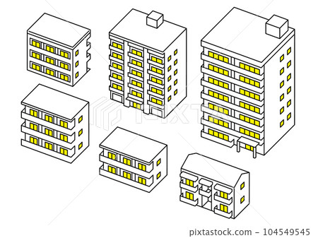 Mansion apartment icon set 104549545