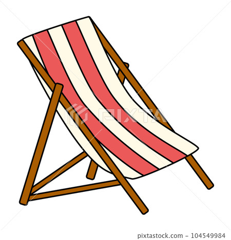 Striped red white deck or beach chair icon, vector Striped red white deck or beach chair icon, vector 104549984