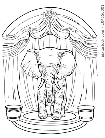 Elephant in the circus coloring page. Elephant in the circus arena coloring page Elephant in the circus coloring page. Elephant in the circus arena coloring page 104550001