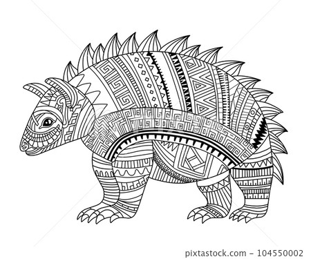 Coloring page armadillo. Armadillo coloring page in modern style. 104550002