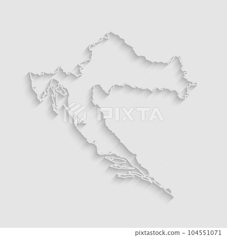 Vector map Croatia, abstract inner shadow Vector map Croatia, abstract inner shadow 104551071