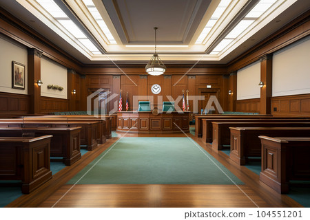 Empty courtroom. Interior. Copy space. 104551201