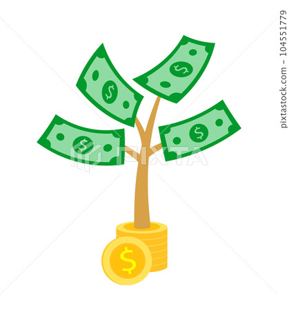 Dollar growing on plant. 104551779