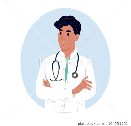 Avatar of a smiling doctor, medical worker. Avatar of a smiling doctor, medical worker. 104551991