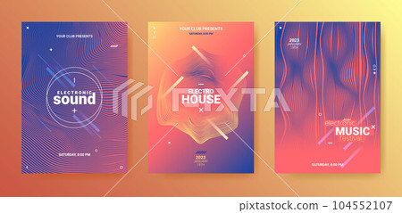 Electronic Music Flyer. Techno Party Poster. Abstract Edm Background. Electronic Music Flyer. Techno Party Poster. Abstract Edm Background. 104552107