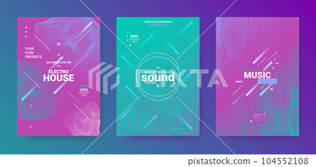Abstract Music Poster. Electro Party Flyer. Vector Edm Background. 104552108