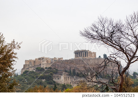 Acropolis hill, famous Athens landmark, Greece Acropolis hill, famous Athens landmark, Greece 104552523
