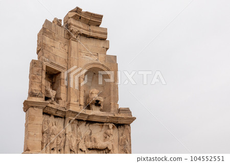 Philopappos monument in Athens on Filopappou Hill 104552551
