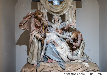 Interior of the Buergersaalkirche, Citizen's Hall Church at Munich, Germany. It was built in 1709 104552928