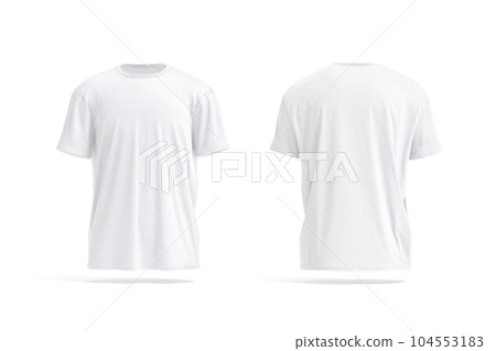Blank white oversize t-shirt mockup, front and back view 104553183